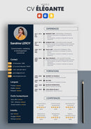curriculum vitae élégante bleu