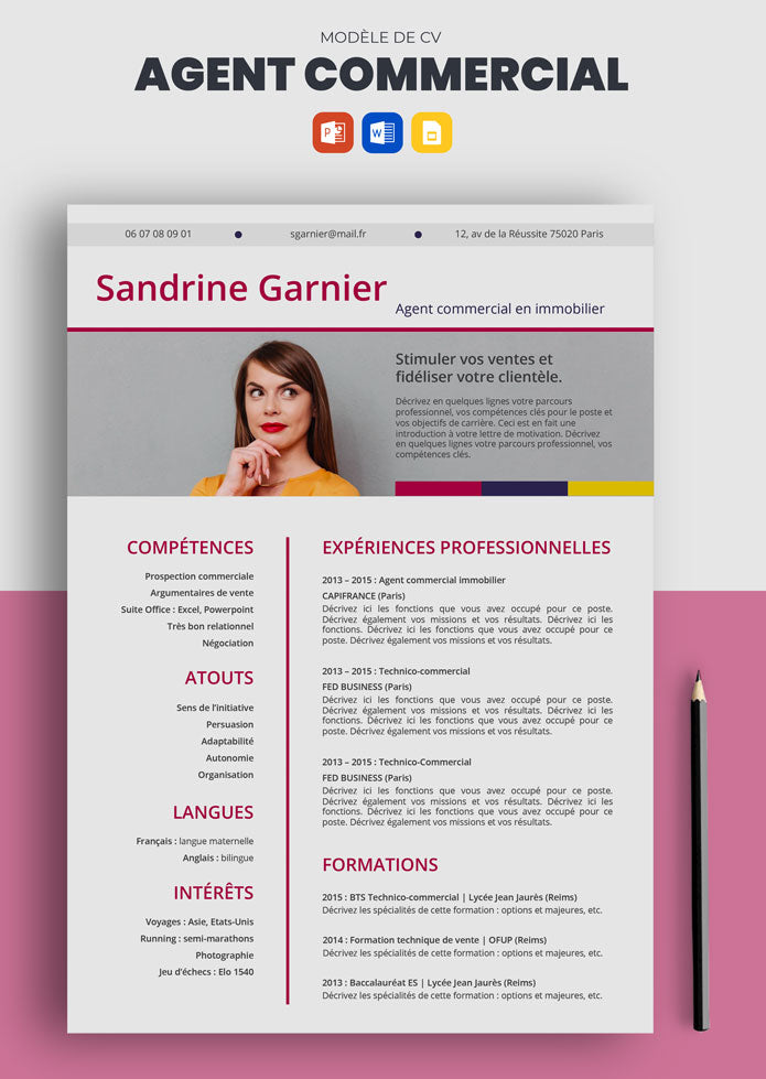 cv agent commercial exemple
