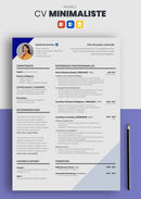 cv minimaliste bleu