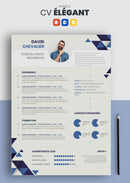 modèle cv élégant bleu