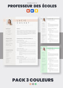 pack cv professeur des écoles