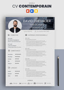 curriculum vitae contemporain bleu