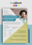 curriculum vitae créatif bleu