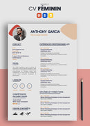 curriculum vitae féminin rouge