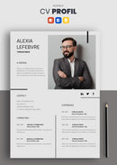 curriculum vitae profil noir et blanc