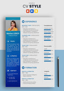 curriculum vitae stylé bleu