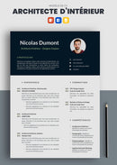 cv architecte d'intérieur exemple