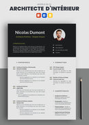 cv architecte d'intérieur