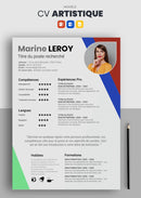 cv artistique bleu