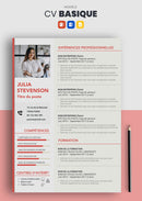 cv gratuit design rouge
