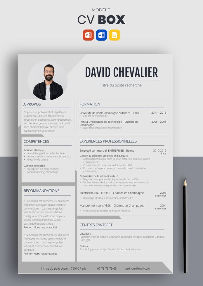 CV BOX - Modèle de CV simple (Télécharger) | CV Market