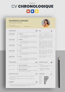 cv chronologique jaune pastel