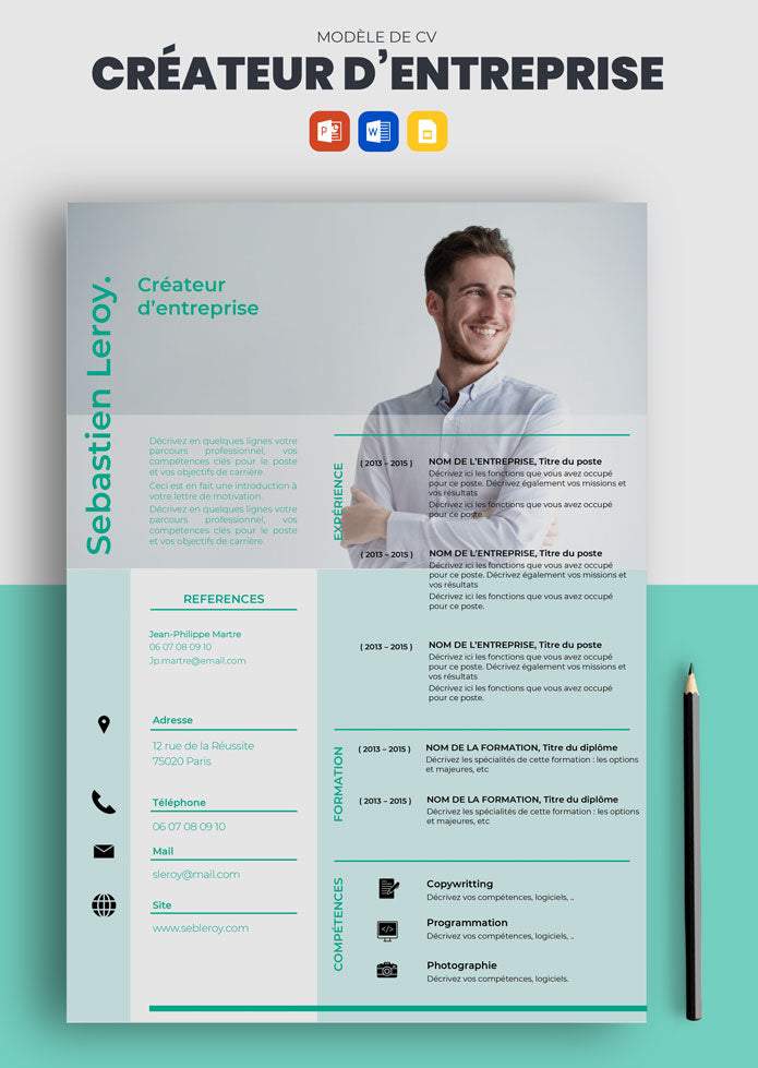 Cv Example Createurs Modèle de CV Créateur d'entreprise (Télécharger) | CV Market