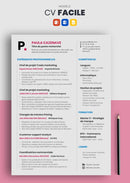 cv facile rose et bleu