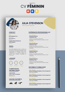 cv féminin jaune et bleu
