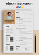 cv gérant restaurant exemple