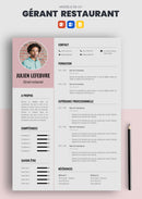 cv gérant restaurant