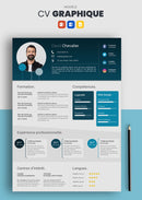 cv graphique bleu