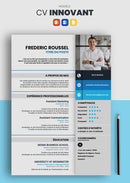 cv innovant bleu