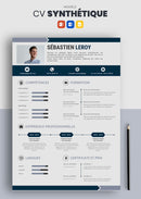 cv synthétique bleu