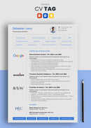 cv gratuit parfait bleu