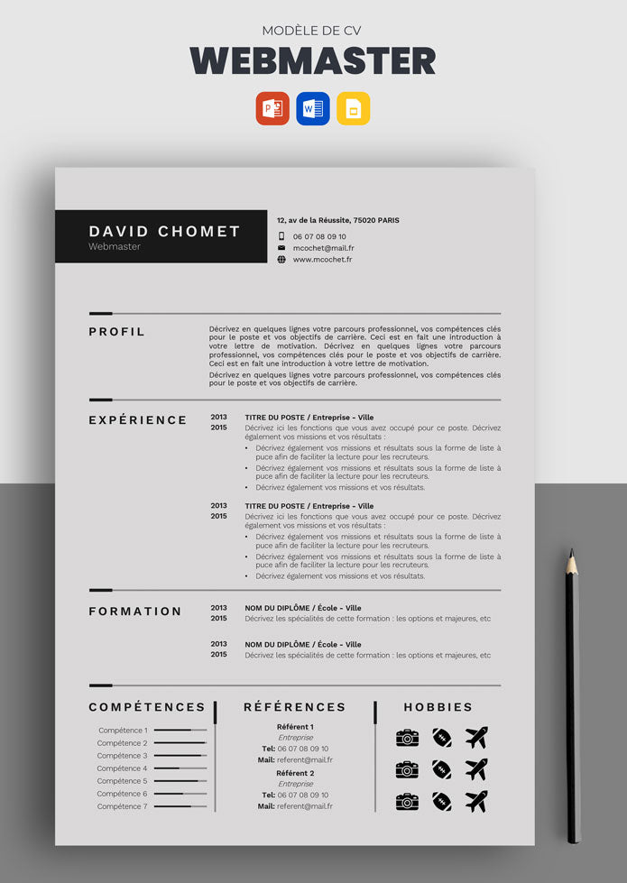 Webmaster CV Template to Download (Examples) | CV Market