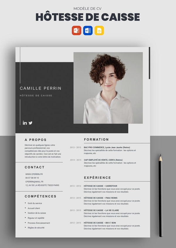 CV Hôtesse de Caisse à télécharger (Exemples) CV Market