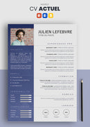 modèle cv actuel bleu