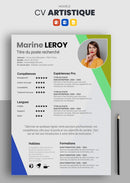 modèle cv artistique vert