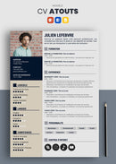 modèle cv atouts bleu