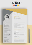 modèle cv clair jaune pastel