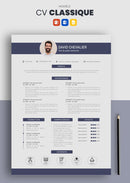 modèle cv classique bleu