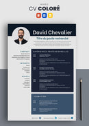modèle cv coloré bleu