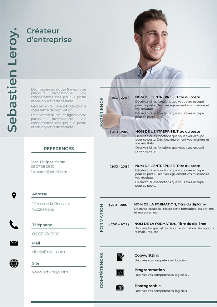 Cv Example Createurs Modèle de CV Créateur d'entreprise (Télécharger) | CV Market
