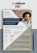 modèle cv créatif gris