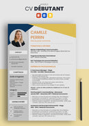 modèle cv débutant jaune