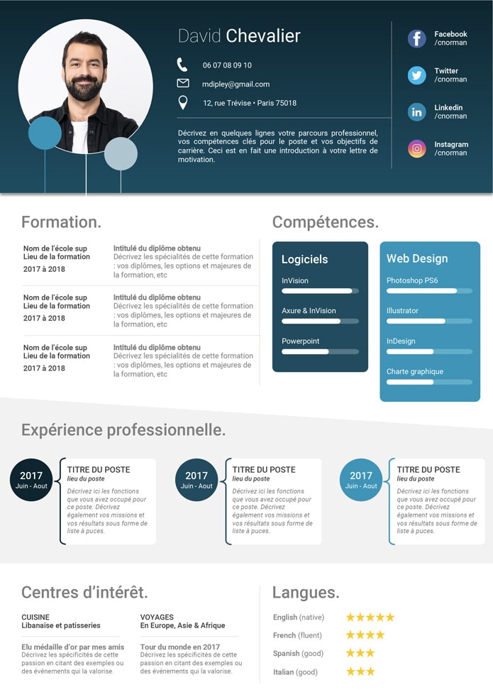 Cv Graphiqu CV Graphique - Modèle de CV design (Télécharger) | CV Market