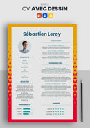 modèle cv dessin avec fond