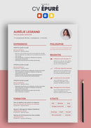 modèle cv épuré rouge