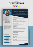 modèle cv esthétique bleu