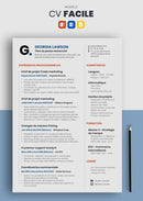 modèle cv facile bleu