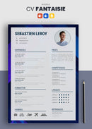 modèle cv fantaisie bleu