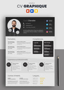 modèle cv graphique noir et blanc