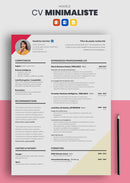 modèle cv minimaliste rouge