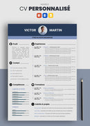 modèle de cv personnalisé bleu