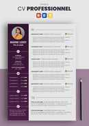 modèle cv professionnel rouge