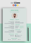 modèle cv sobre vert