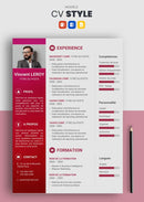 modèle cv stylé rouge