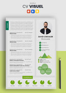 modèle cv visuel vert