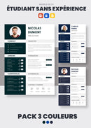 pack cv étudiant sans expérience word